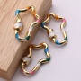 2021 CZ Rainbow Enameled Jewelry Findings Accessories Brass Carabiner Hook Clasp Pendant for Necklace Making
