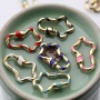 2021 CZ Rainbow Enameled Jewelry Findings Accessories Brass Carabiner Hook Clasp Pendant for Necklace Making