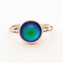 2021 Vintage Retro Change Mood Ring Round Emotion Feeling Changeable Stone Ring Temperature Control Color Rings For Women
