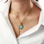 BAOYAN Stainless Steel Jewelry Necklace Blue Rhinestone Necklaces for womens