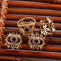 Fashion Clear CZ Micro Pave Gold Plating Spike Eye Adjustable Ring For New Year Valentine gifts