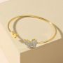 2021 Simple Versatile Trendy Charm Bracelet Super Flash Diamond Butterfly Open Jewelry Bangle For Women