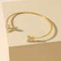 2021 Simple Versatile Trendy Charm Bracelet Super Flash Diamond Butterfly Open Jewelry Bangle For Women