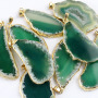 Gold Plated Irregular Shape Natural Geode Stone Agate Pendant Necklace for Women Gift