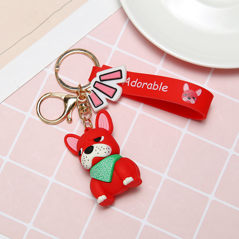 Creative cartoon small gifts key chain car key ring schoolbag charm cute pooch keychain charm