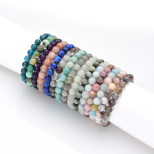 Custom Natural Gemstone Bangles Healing stone Beads Bracelets for Women Jewelry Pulsera Mujeres