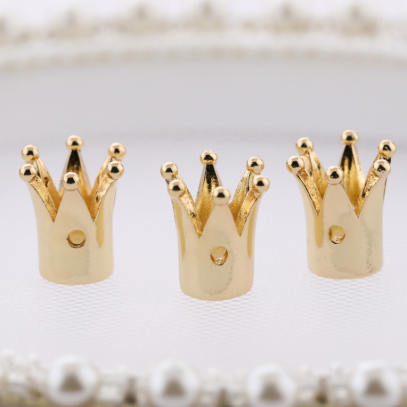 Wholesale Gold Silver Black Plated Metal Crown Charms for Bracelet Bangle Making