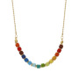 Popular High Quality Gold Plated Chain Choker Necklace DIY Colorful Natural Stone Beads Jewelry Necklace