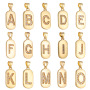 18k gold plated brass metal CZ micro pave zircon initial alphabet letter pendants for necklace making