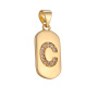 18k gold plated brass metal CZ micro pave zircon initial alphabet letter pendants for necklace making