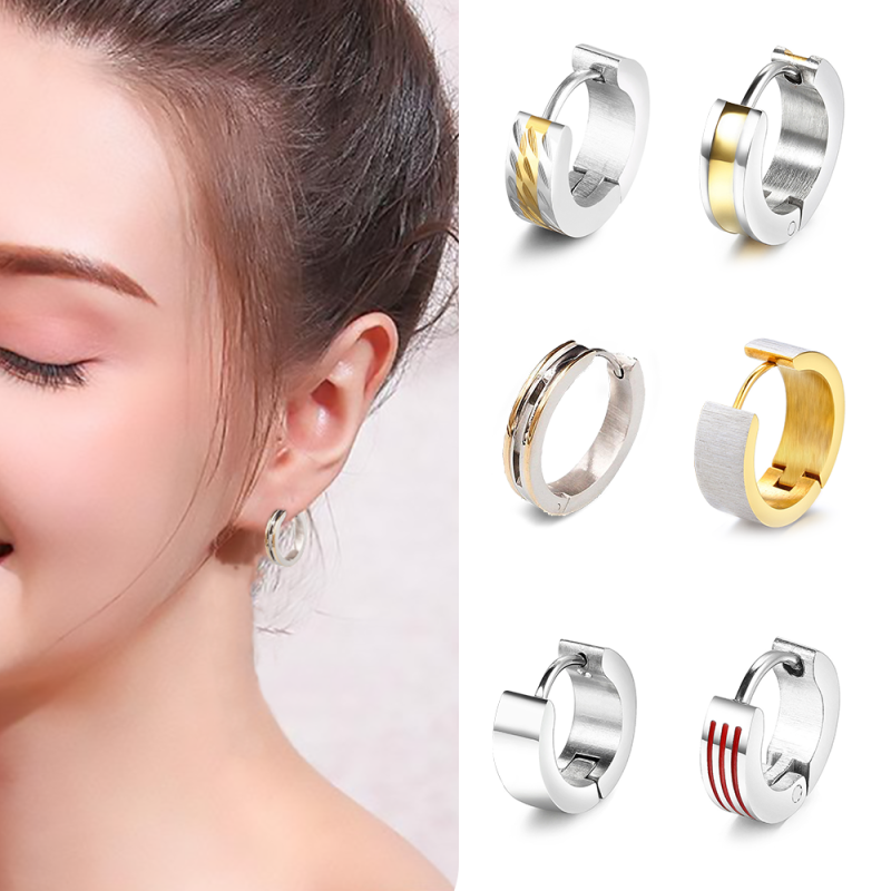 2021 luxury fashion trend custom designer stainless steel ladies jewelry women huggie hoop earring