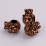 Powerful Antique Gold Copper Plated Women and Men Bracelet Making Brass Lion King Crown Beads Charm with Hole