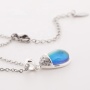 High Quality Handmade Color Change Mood Stone Necklace Drop Shape Silver Pendant Necklace