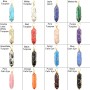Natural Stone Bullet Shape Amethyst Turquoise Crystal Stone Quartz Jewelry Hexagonal Pendant Necklace For Women