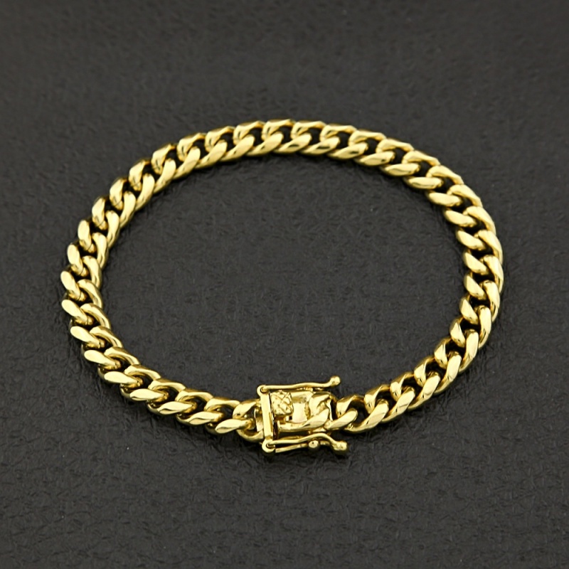 Personality Gold Plated Stainless Steel Trendy Men Link Chain Bracelet for Gift
