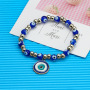 2021 New Fashion Devil Eye Bangles Handmade Woven Beads Jewelry Blue Evil Eyes Bracelet