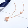 Female Gold Plated Stainless Steel Clavicle Chain Pendant Choker Charm Butterfly Necklace for Woman