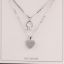 S925 Sterling Silver Multilayer Heart Pendant Necklace Small Diamand Ring Charm Necklace 2021