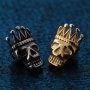 Bracelet Jewelry Making Real Gold Plated Crown Skull Charm Luxury Stainless Steel Crown Beads Charm