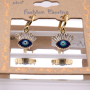 2021 Wholesale Womens Gold Plated Enamel Eye Pendant Huggie Earrings