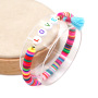 New Friendship Bohemian Fashion Candy Letter Cotton Rope Bangles Handmade Braided Polymer Clay Shell Bracelets