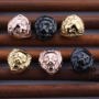 12.5*11MM Gold Plated Stainless Steel Lion Head Beads Charm Pendant