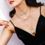 Luxurious Temperament Pendant Necklace Women Accessories Jewelry Ins Style Butterfly Pearl Multi Layer Necklace