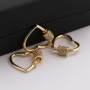 Custom Wholesale Fashion Korean Gold Plated Copper Heart Shaped White Zircon DIY Jewelry Accessory for Bracelet Necklace Making