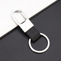 2021 Promotional Fashion Design Business Mens Black Leather Key Chain Metal Key Ring