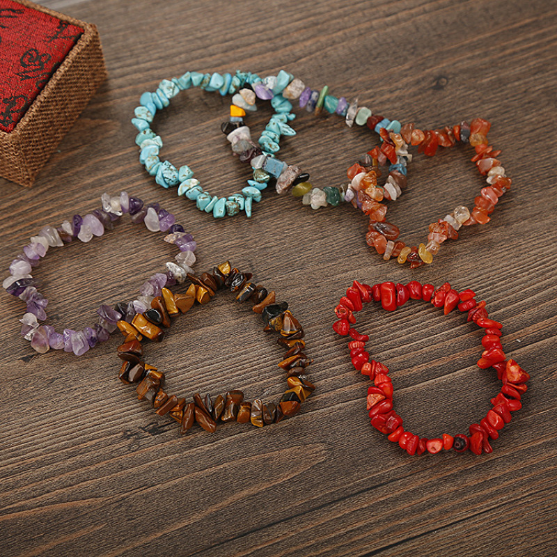 Colorful Handmade Semi -precious Natural Amethyst Quartz Stone Bracelet