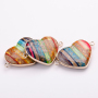 Colorful energy stone Gold-plated hearts with copper frames Bracelet pendant