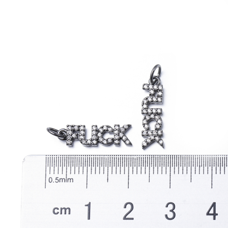 Word F U C K Pendant Copper Zirconium Micro-inlaid Pendant Lady Pendant