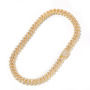 13 mm Width Luxury Design Hip Hop CZ Zircon Silver Plated Brass Diamonds Cuban Link Chain Necklace