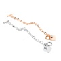 Personalized Stainless Steel Rose Gold Heart Charm Bracelet Engraved Name Minimalist Toggle Pendant For Women