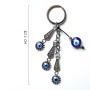 Wholesale fashion Turkey devil eye key chain souvenir glass alloy custom blue evil eyes keychain