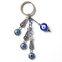 Wholesale fashion Turkey devil eye key chain souvenir glass alloy custom blue evil eyes keychain
