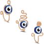 African Tribal Faux Non Piercing Jewelry Gold Dangle Stainless Steel Wire Clip On Hoop Septum Rings Set Evil Eyes Nose Cuffs
