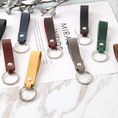 Classic Design Men and Women Multicolor Genuine Leather Keychain Car Key Ring for Sale