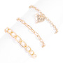 New Trendy Gold Thicker Layered Women Cuban Link Chain Bracelet Bangle for Gift