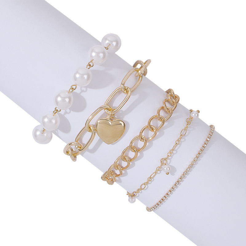 New Trendy Gold Thicker Layered Women Cuban Link Chain Bracelet Bangle for Gift