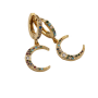 Multicolour Gold Plated Zircon Moon Drop Earrings Zirconia Crystal Rhinestone Cz Jewelry Huggie Earrings for Women Party