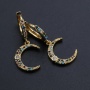 Multicolour Gold Plated Zircon Moon Drop Earrings Zirconia Crystal Rhinestone Cz Jewelry Huggie Earrings for Women Party