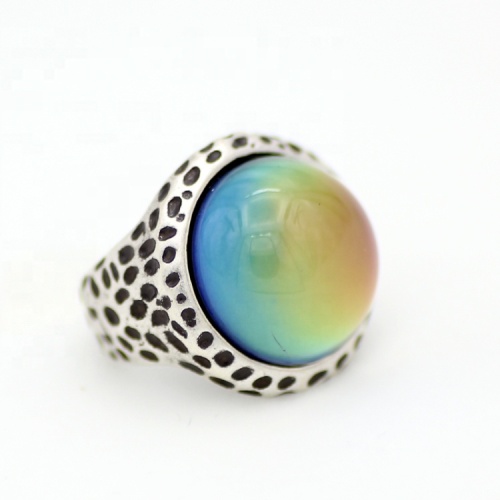 Cool Men and Womens Antique Silver Plated Alloy Mood Color Change Ring