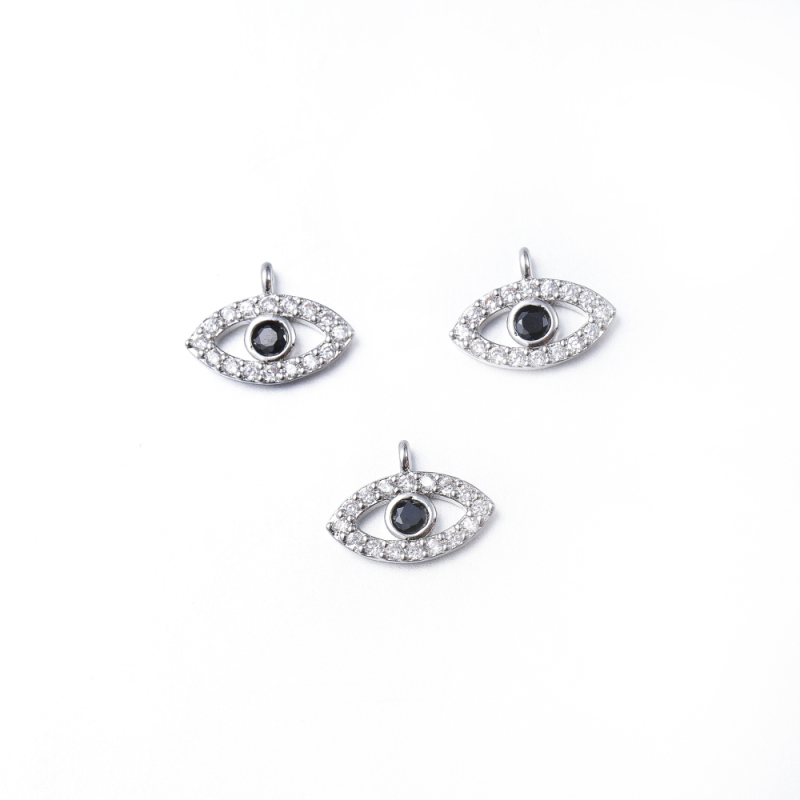 Micro Insert Zirconia Jewelry Gold Plated Pendants Devil's Eye Charms for Jewelry Making