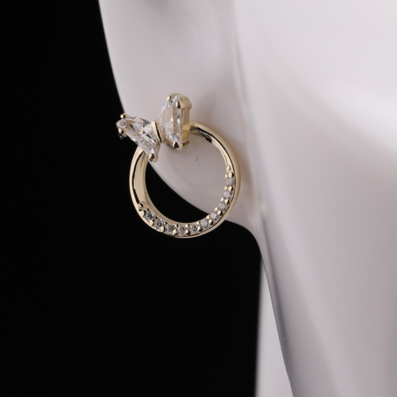 Fashion Design Womens Micro Insert Ring Stud Earring Crystal Butterfly 925 Sterling Silver Tassel Earrings Stainless Steel