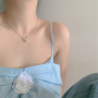 Simple cute women accessories jewelry ins style sweet pearl diamond studded collarbone chain necklace