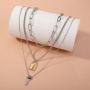 Silver Plated Alloy Cuban Paper Clip Chain Key and Lock Charm Necklace