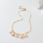 Bohemian link chain round beadssummer jewelry  natural sea shell necklace for women