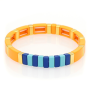 Drop Shipping Hot Sale New Creative Style Colorful Square Alloy Bracelet Men and Women Elastic Bracelet