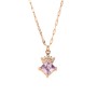 Classic Fashion Micro-set Gold Full Diamonds Flower Pattern Key Pendant Sweater Chain Necklace wholesale